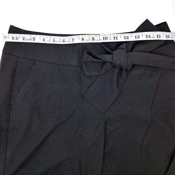 The Limited Black Bowtie Bow Sash Wide Leg Mid-Rise Classic Dress Pants Sz 8 - Picture 6 of 13